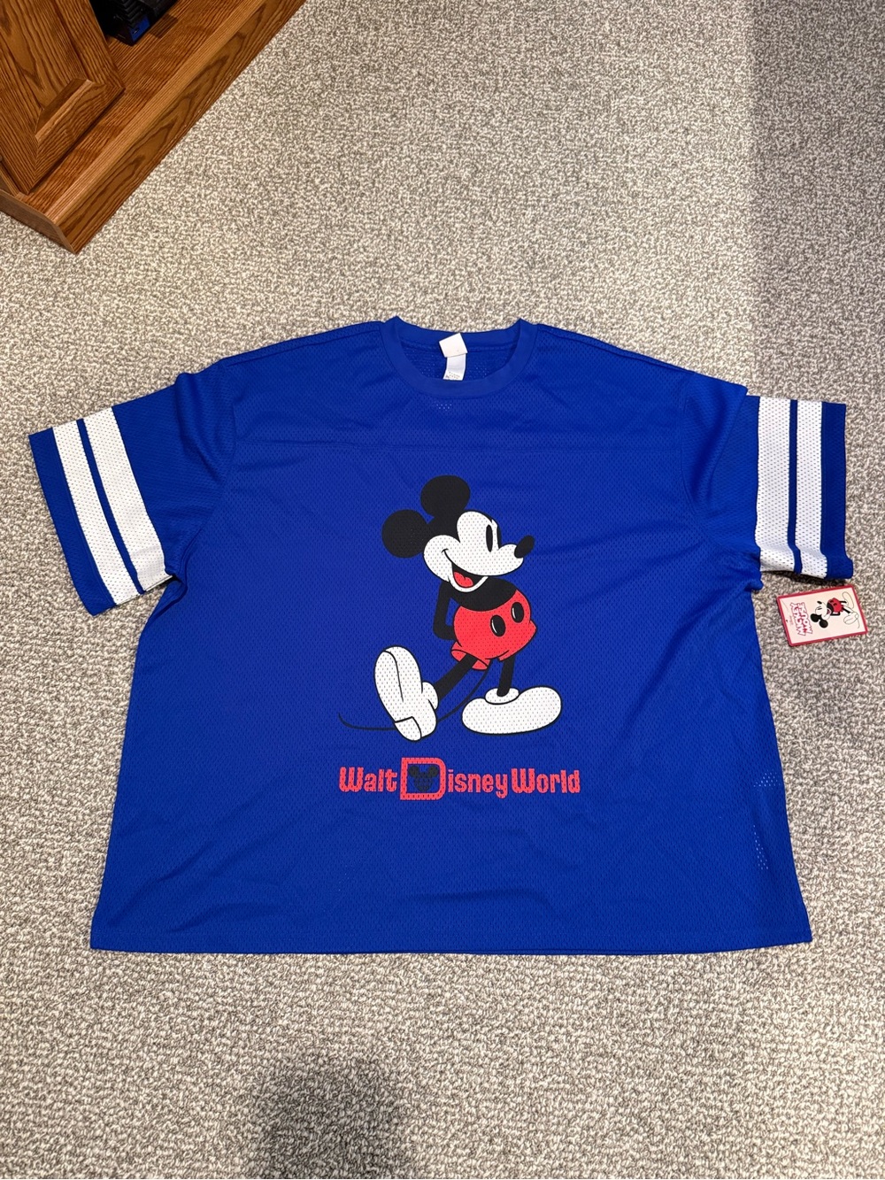 Blue Walt Disney World Mickey Mouse Football Jersey NWT